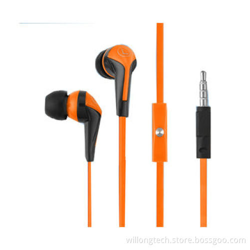 Colorful stereo earphones for mobile with volume control